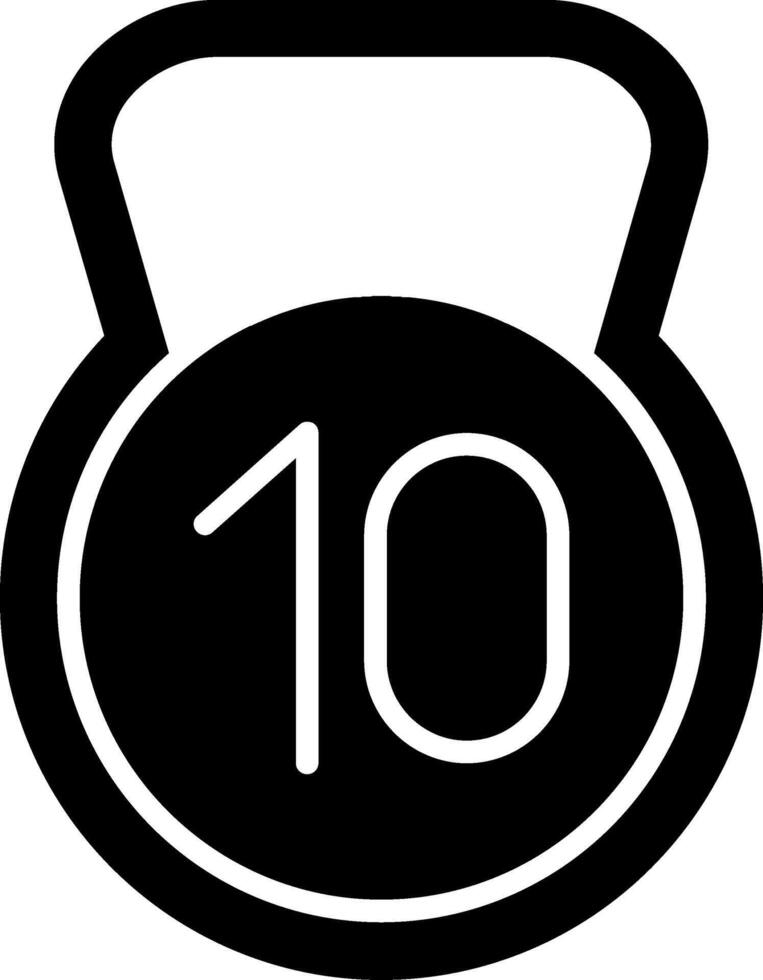 10 kg Kettlebell Glyph vector