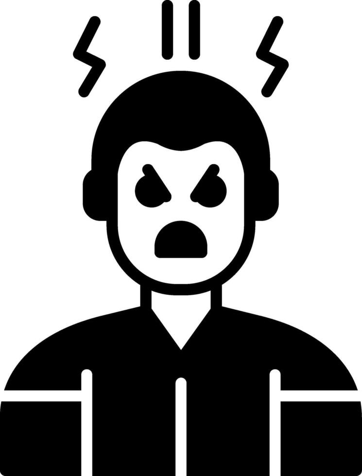 Angry Emotional Response Glyph vector