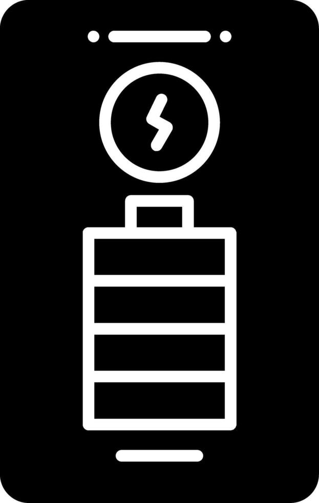 Phone Charging Process Glyph vector