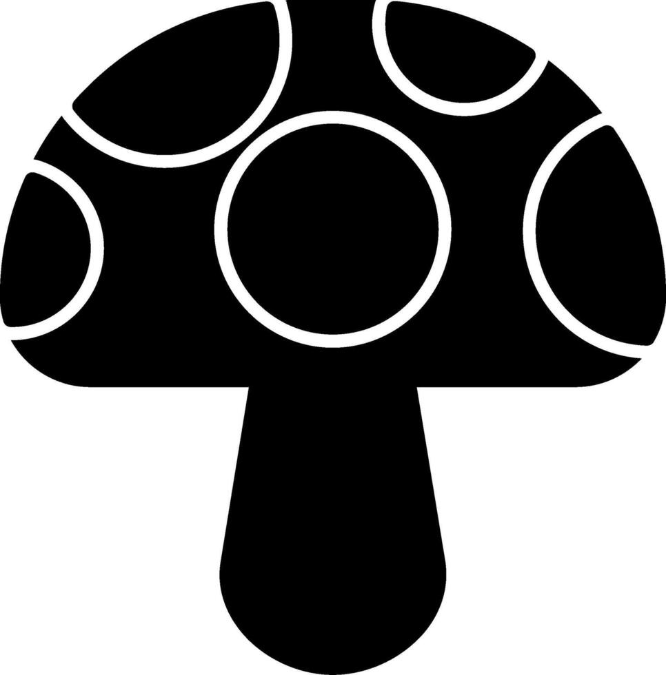 Mushroom Fungal Growth Glyph vector