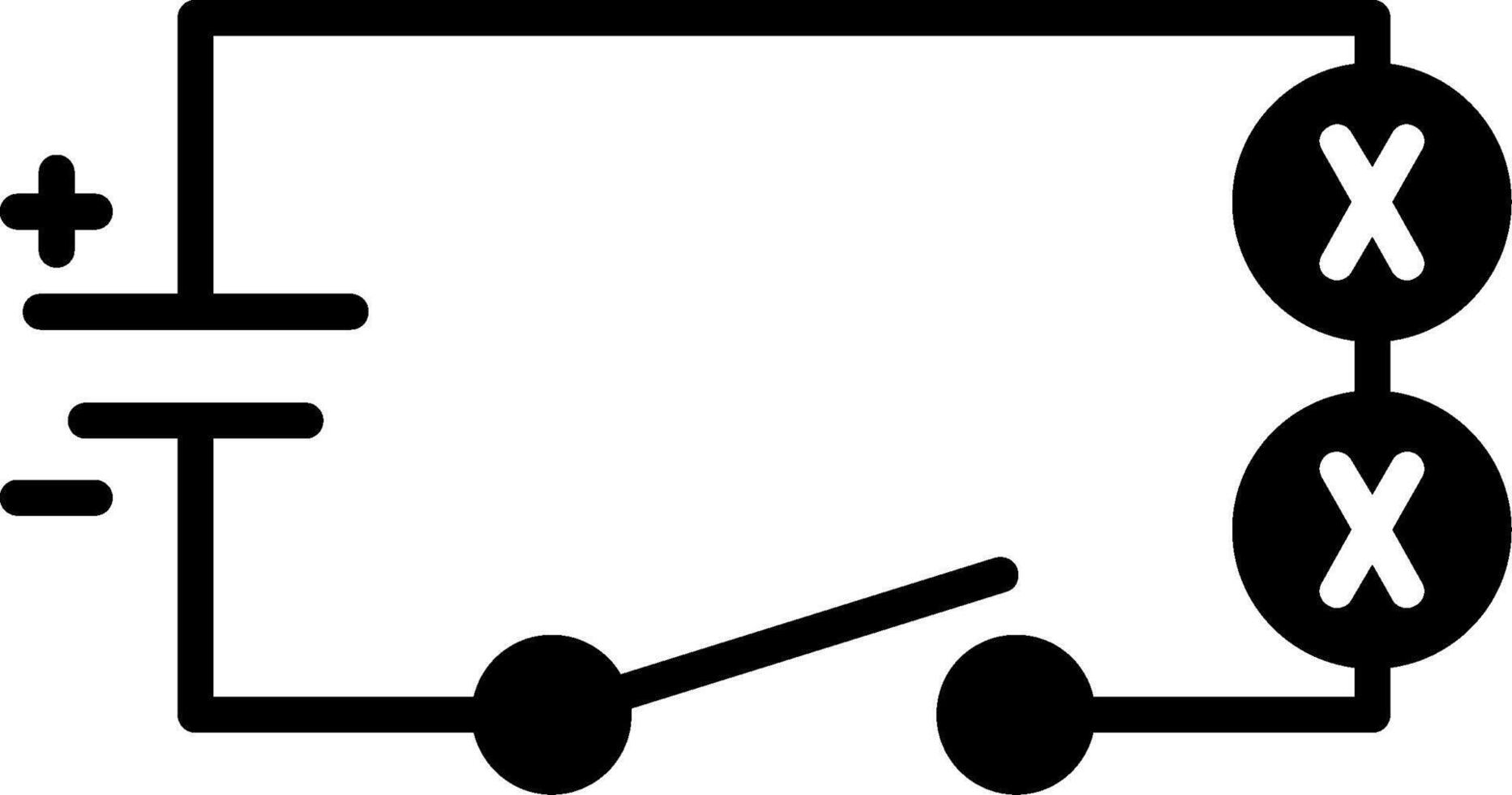 Series Electrical Circuit Glyph vector