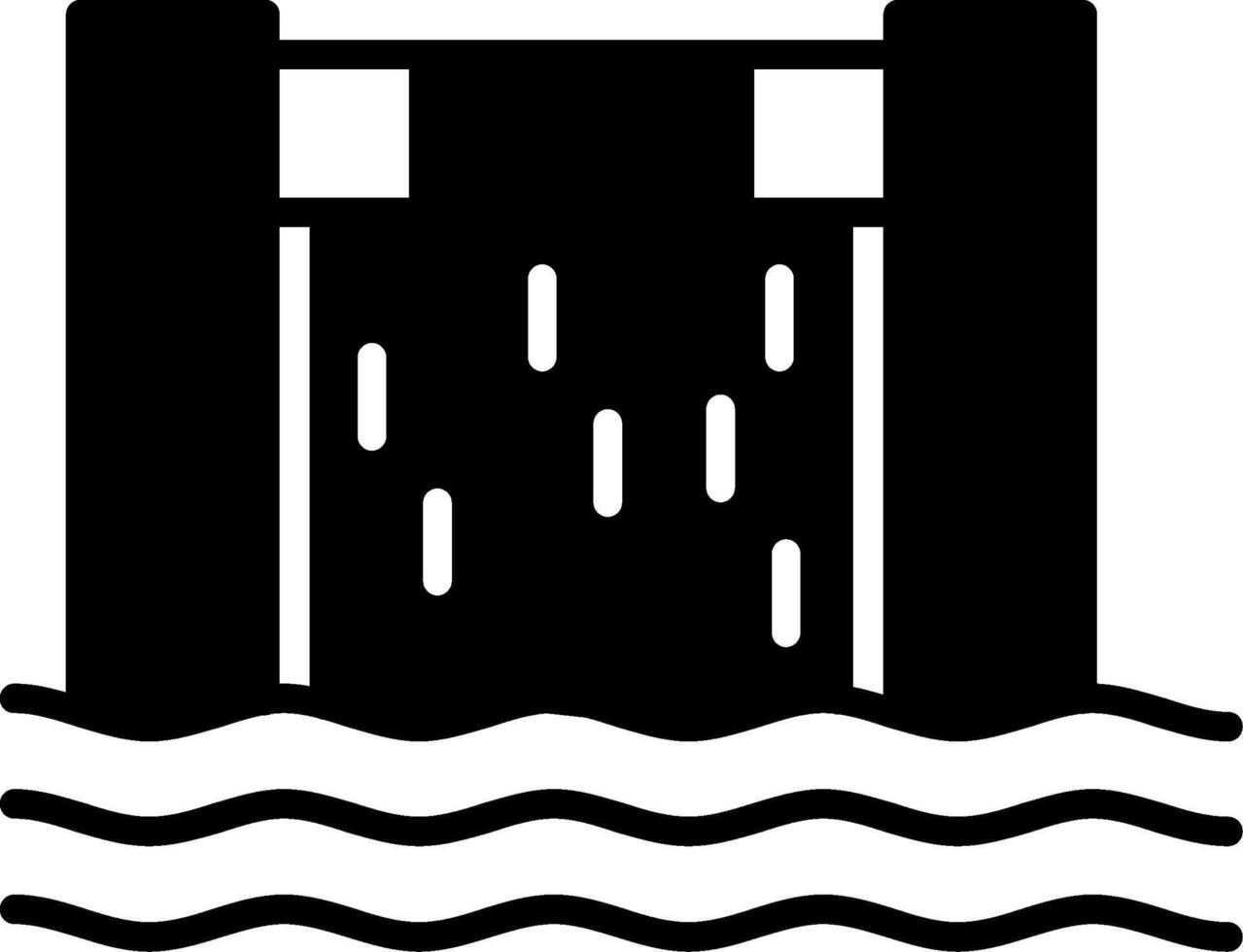 Dam Water Barrier Glyph vector