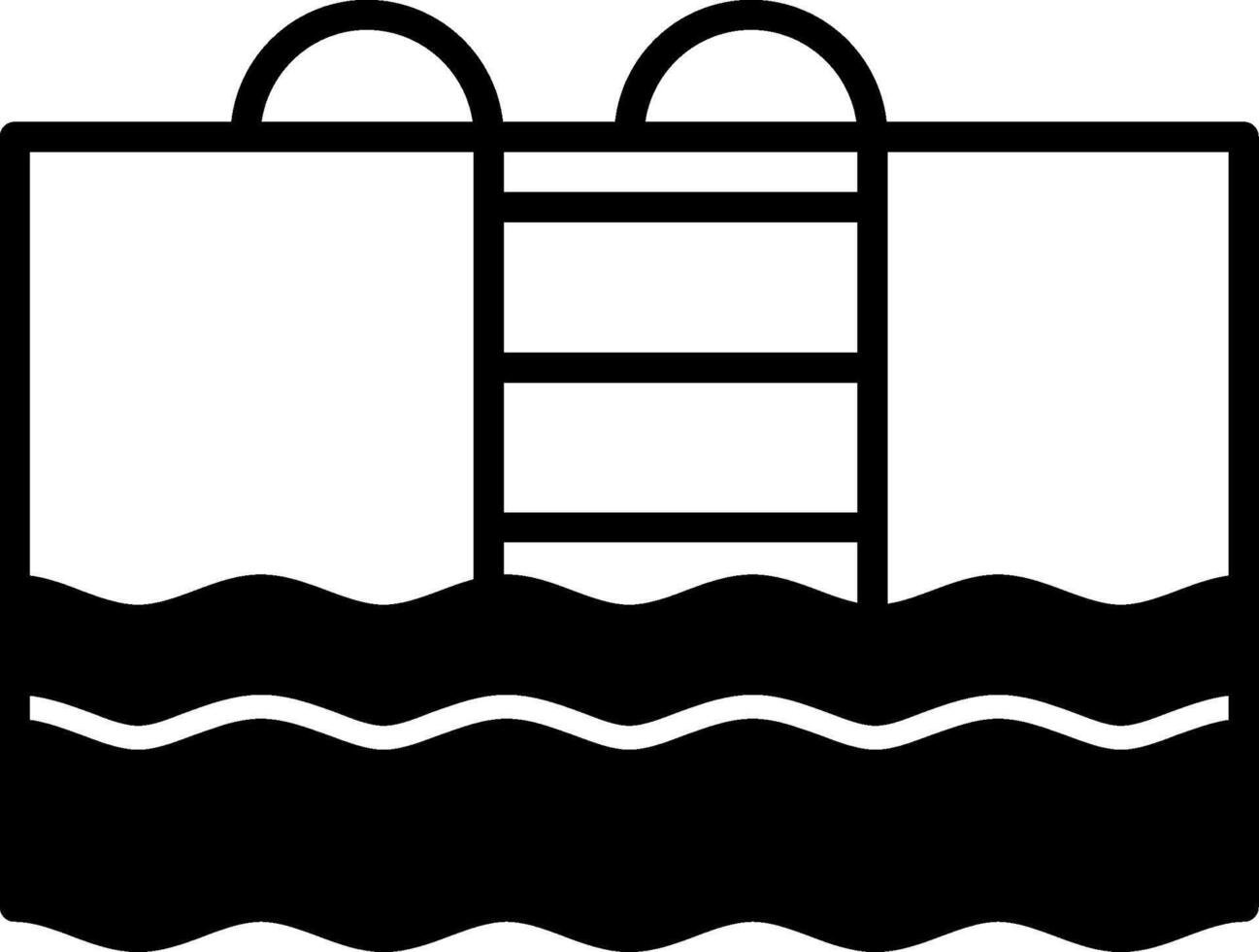 Swimming Pool Water Recreation Area Glyph vector
