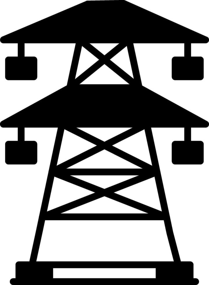 Electric Tower Power Glyph vector