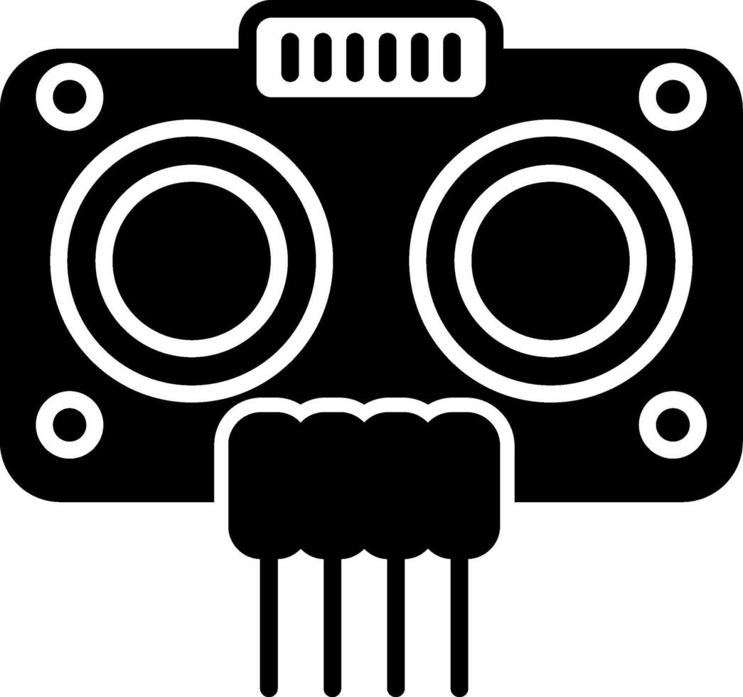 Ultrasonic High-frequency Sound Sensor Glyph vector