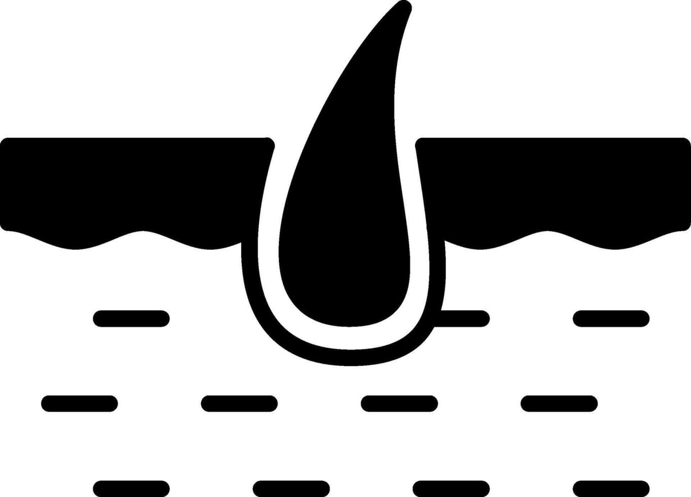 Epidermis Skin Layer Glyph vector