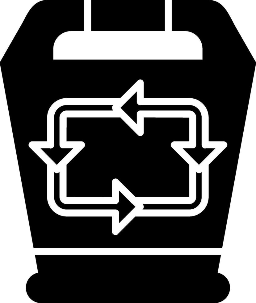 Recycling Bin Waste Sorting Glyph vector