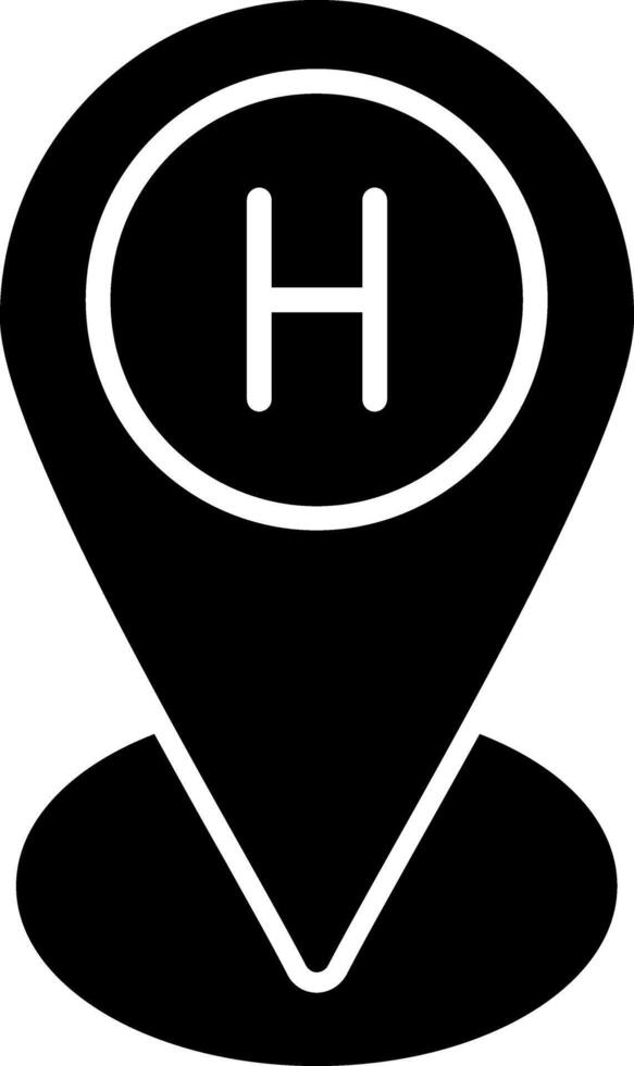 Hospital Location Marker Glyph vector