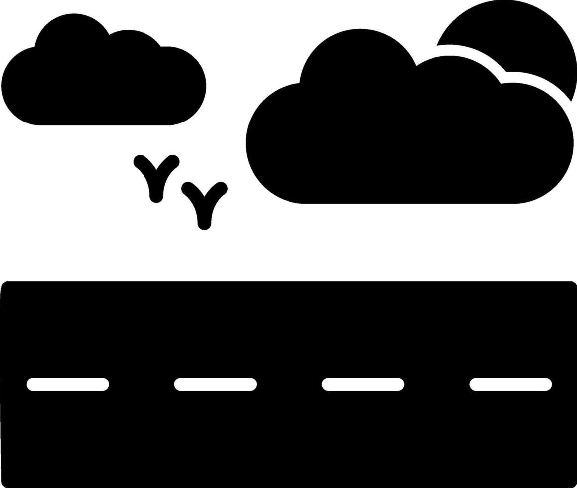 Road Pathway for Travel Glyph vector