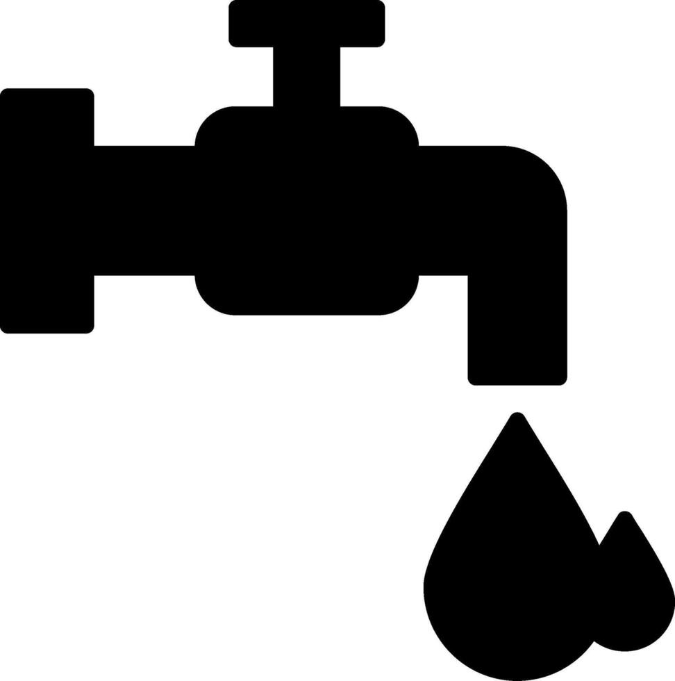 Faucet Water Flow Glyph vector