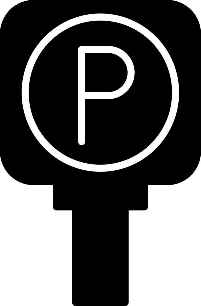 Parking Sign Parking Location Indicator Glyph vector