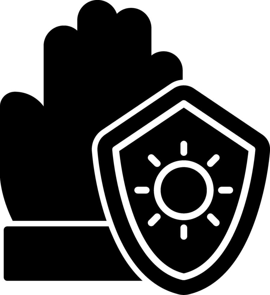 Sun Burn Protection UV Shield Glyph vector