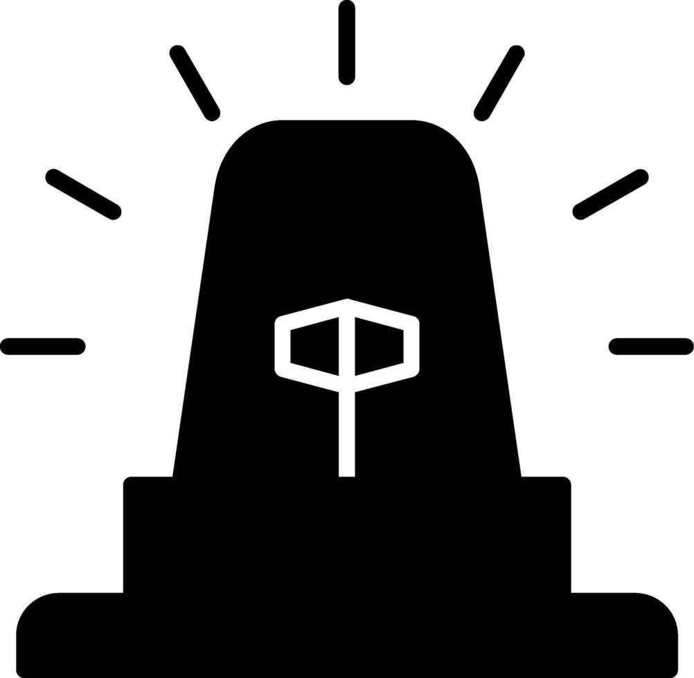 Flasher Warning Light Glyph vector