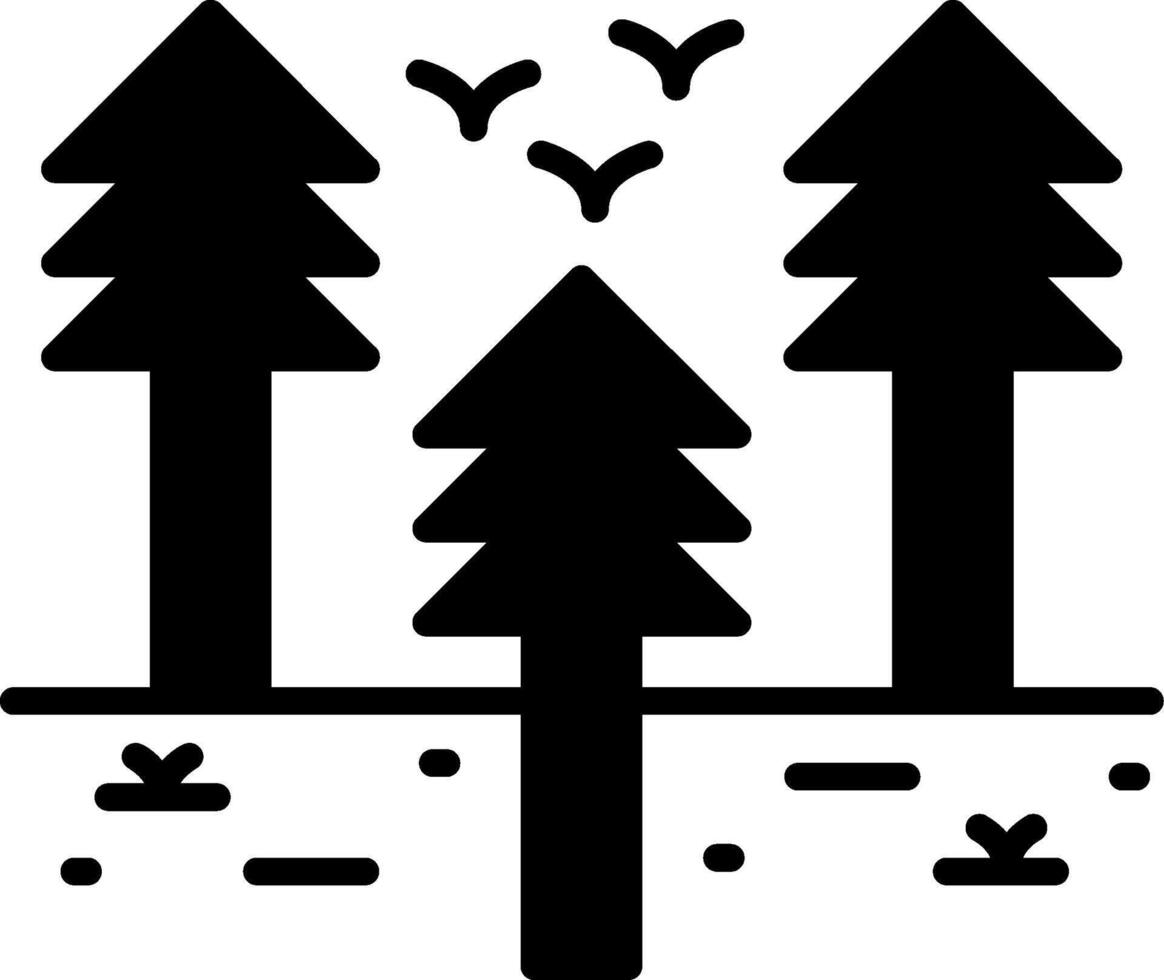 Forest Woodland Area Glyph vector