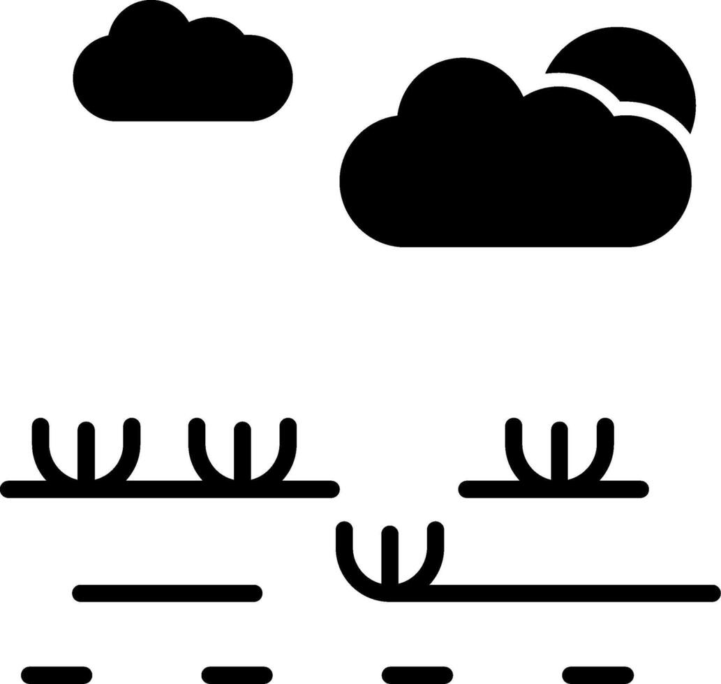 Desert Arid Landscape Glyph vector