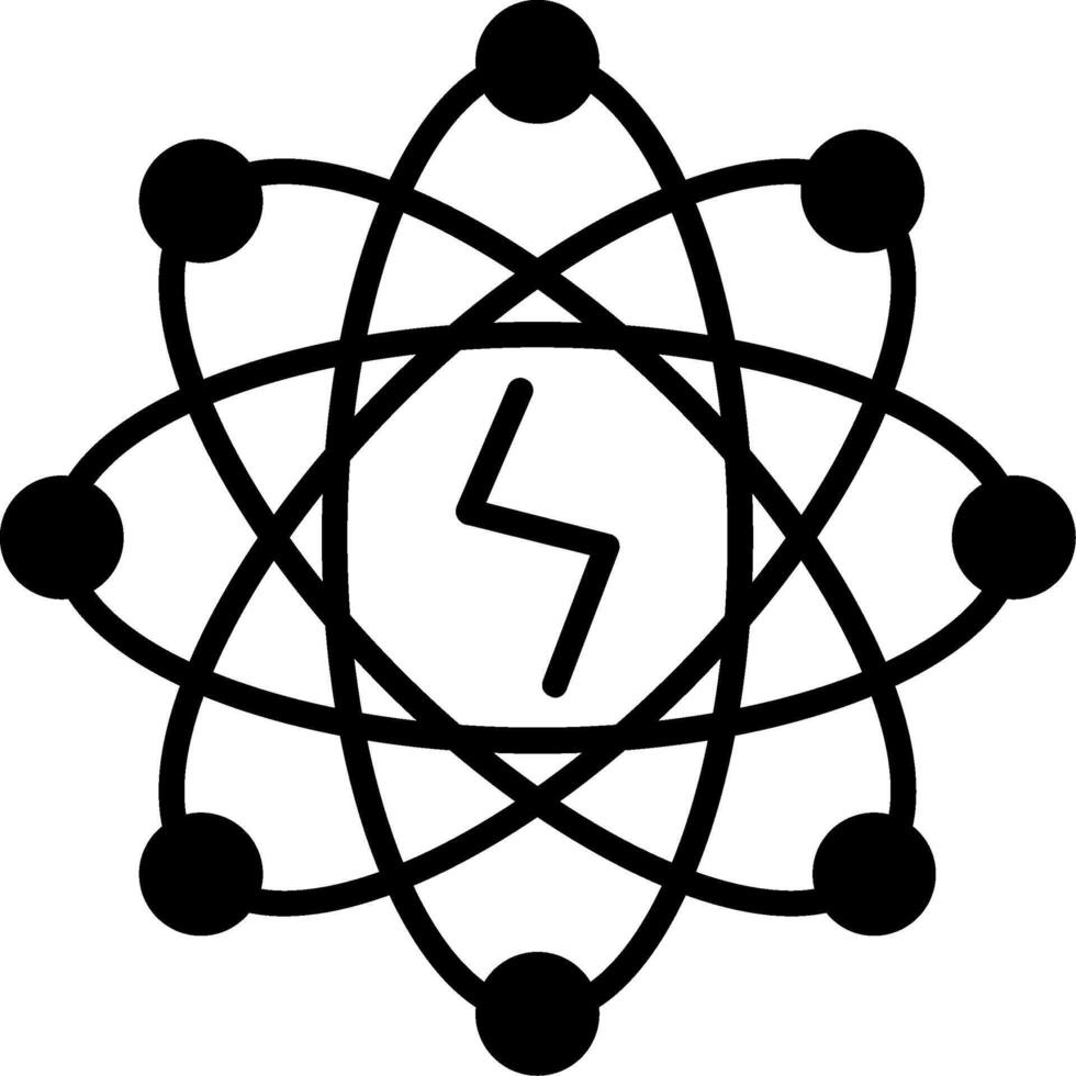 Atomic Energy Power Glyph vector