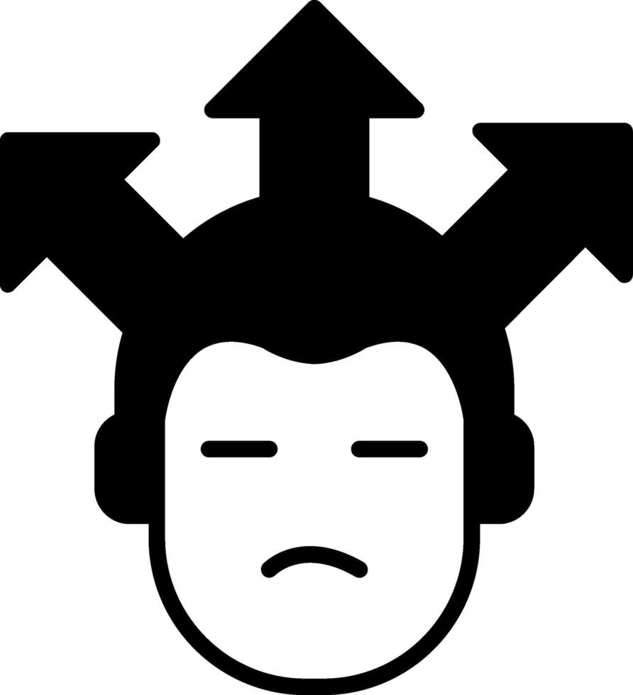 Distracted Mindset Traits Glyph vector