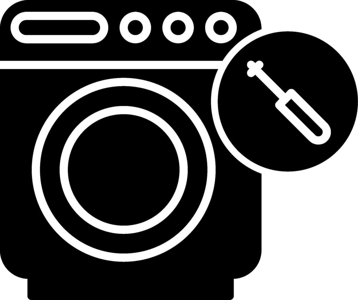 Washing Machine Fix Glyph vector