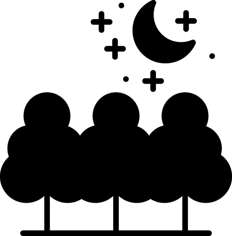 Forest Night Dark Woodlands Glyph vector