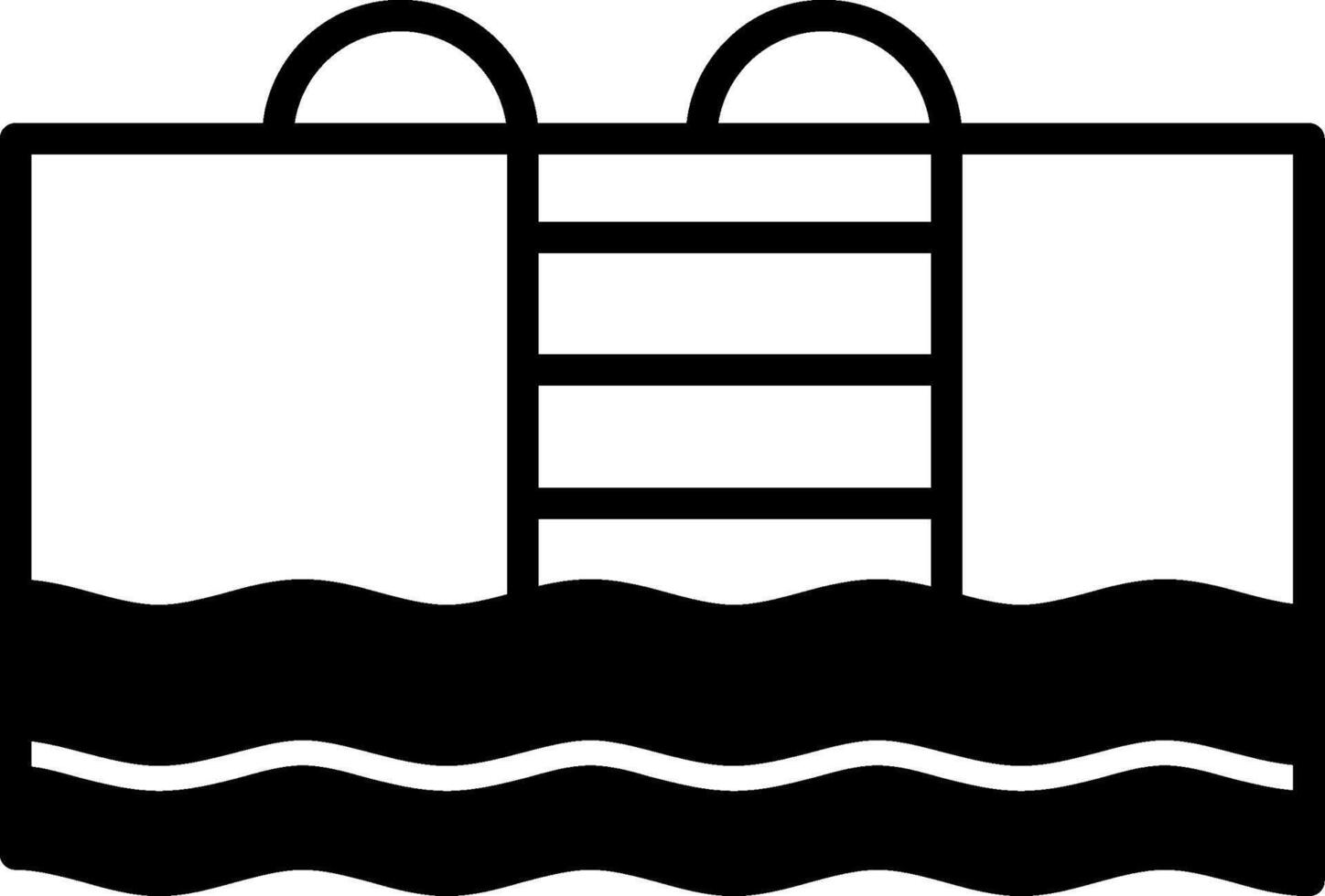 Swimming Pool Water Recreation Glyph vector