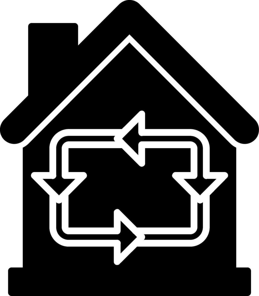 House Recycle Home Waste Management Glyph vector
