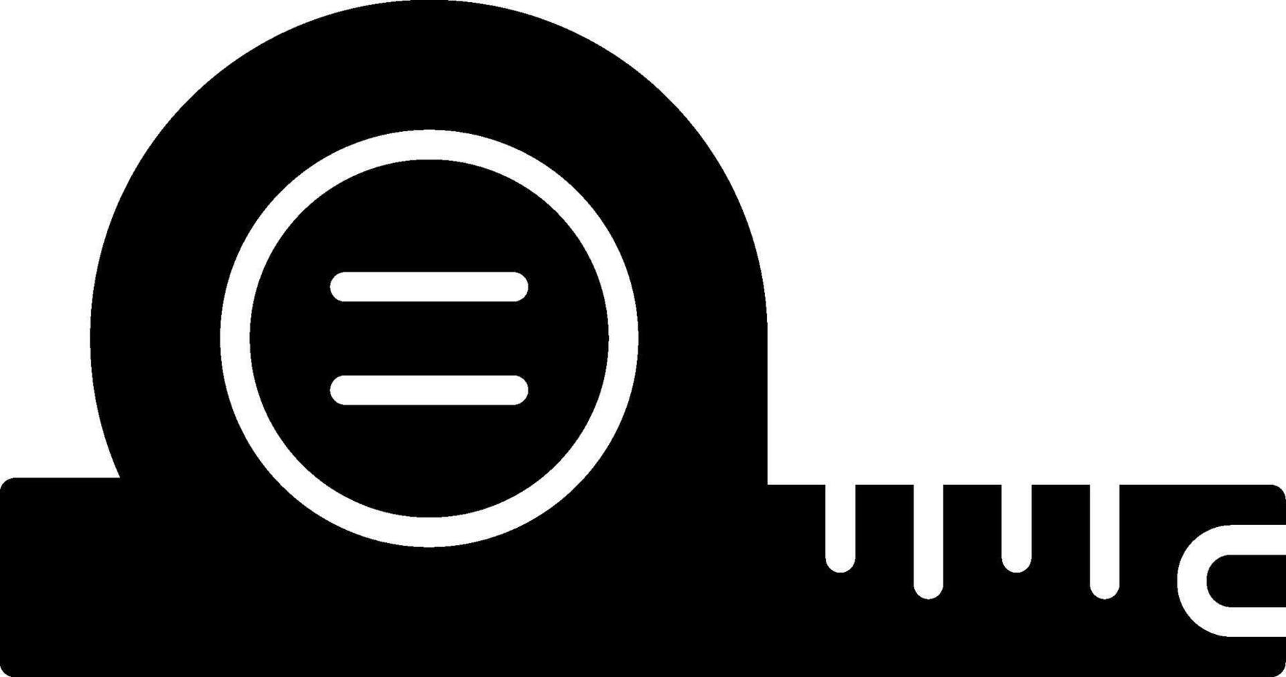 Measuring Tape Length Tool Glyph vector
