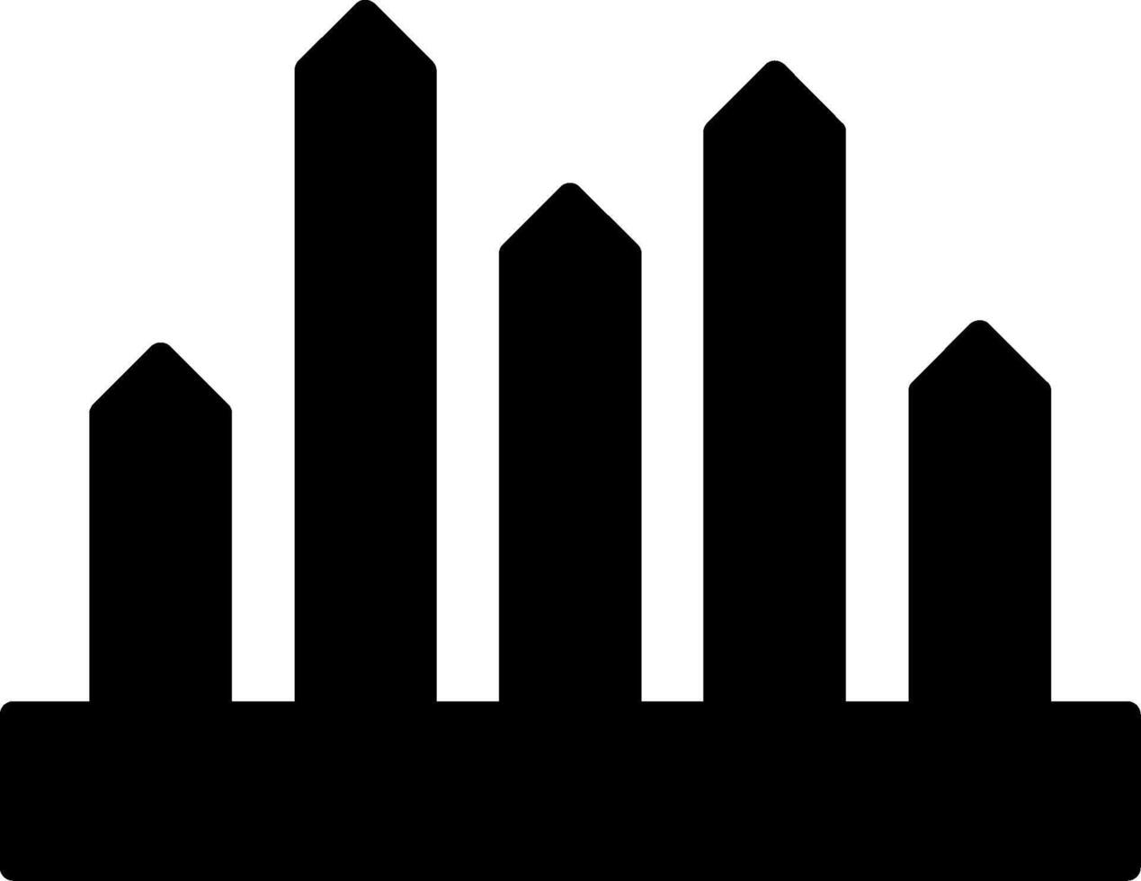Bar Chart Business Analysis Glyph vector