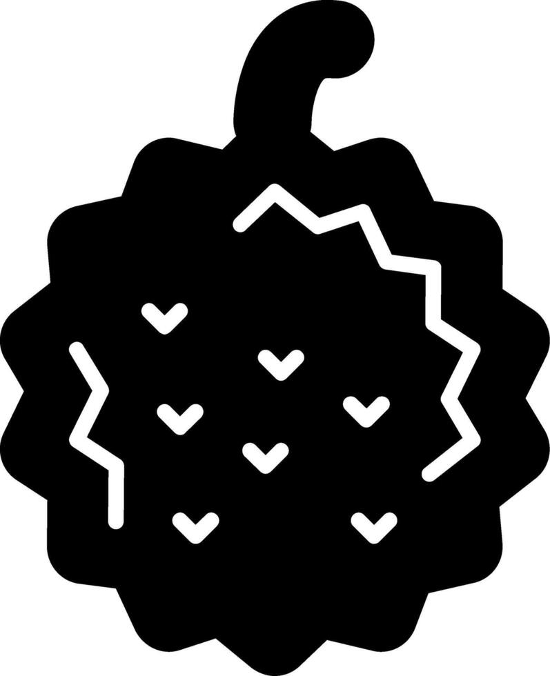 Durian Spiky Fruit Glyph vector