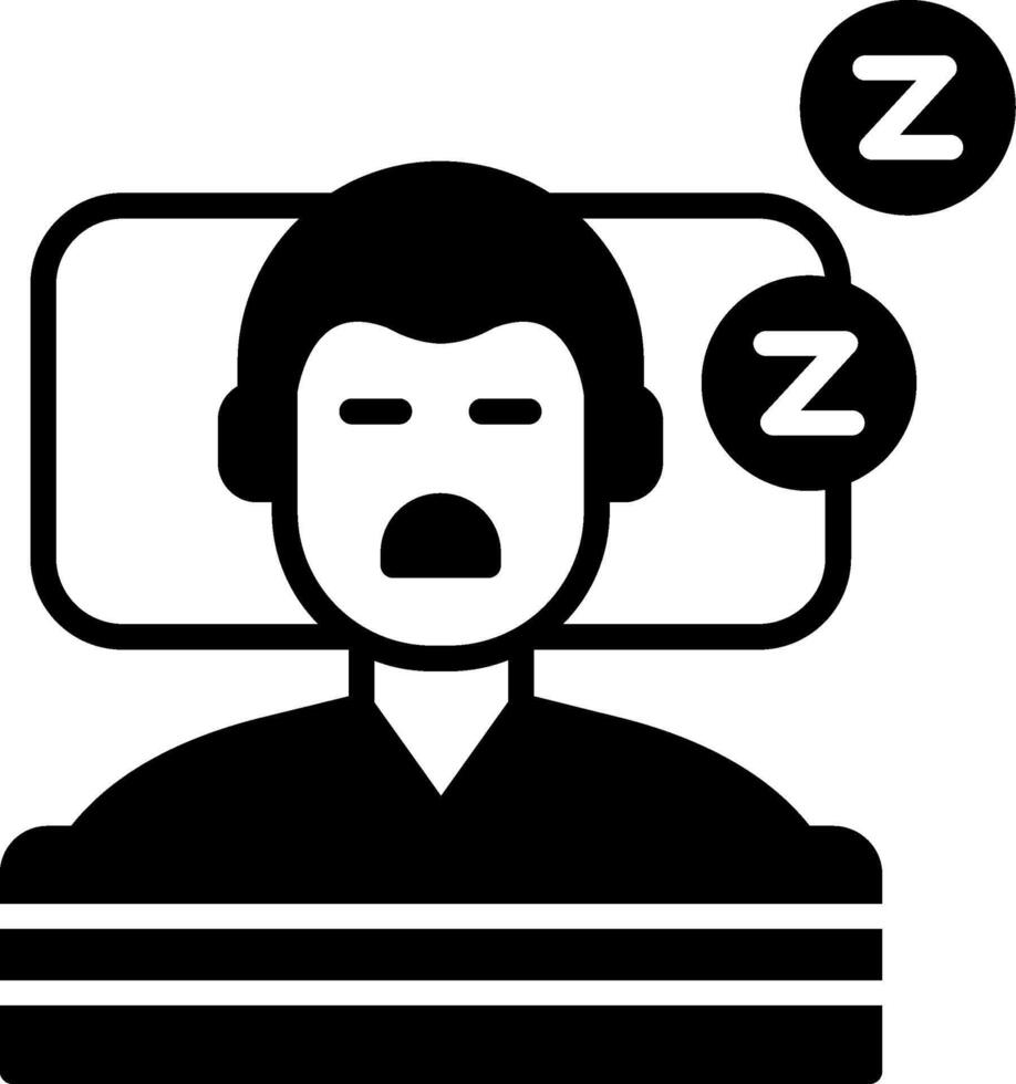 Adequate Sleep Importance Glyph vector