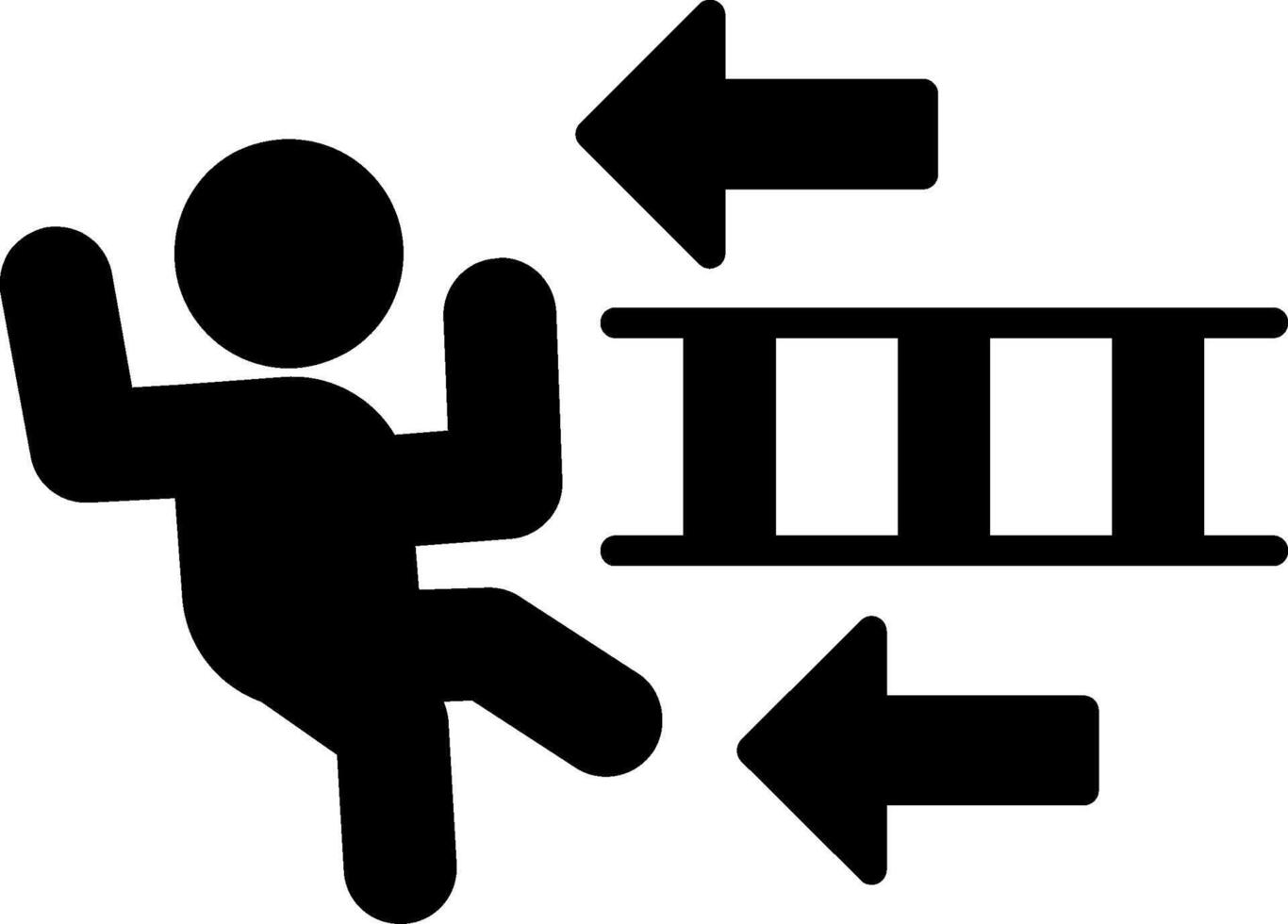 Fall From Stairs Stair Accident Risk Glyph vector
