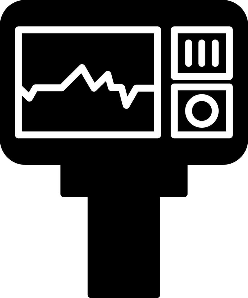 Electrocardiogram Heart Activity Measurement Glyph vector