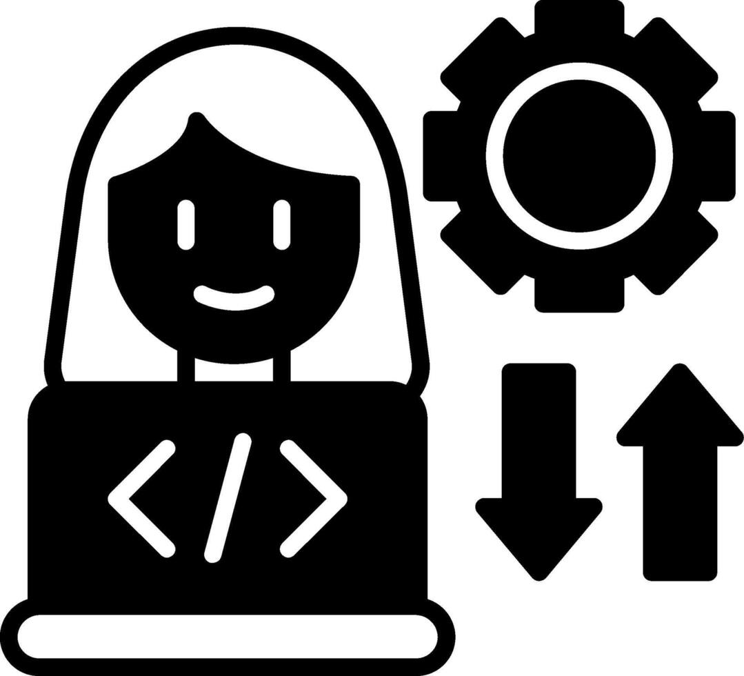 Collaboration Software Feature Glyph vector