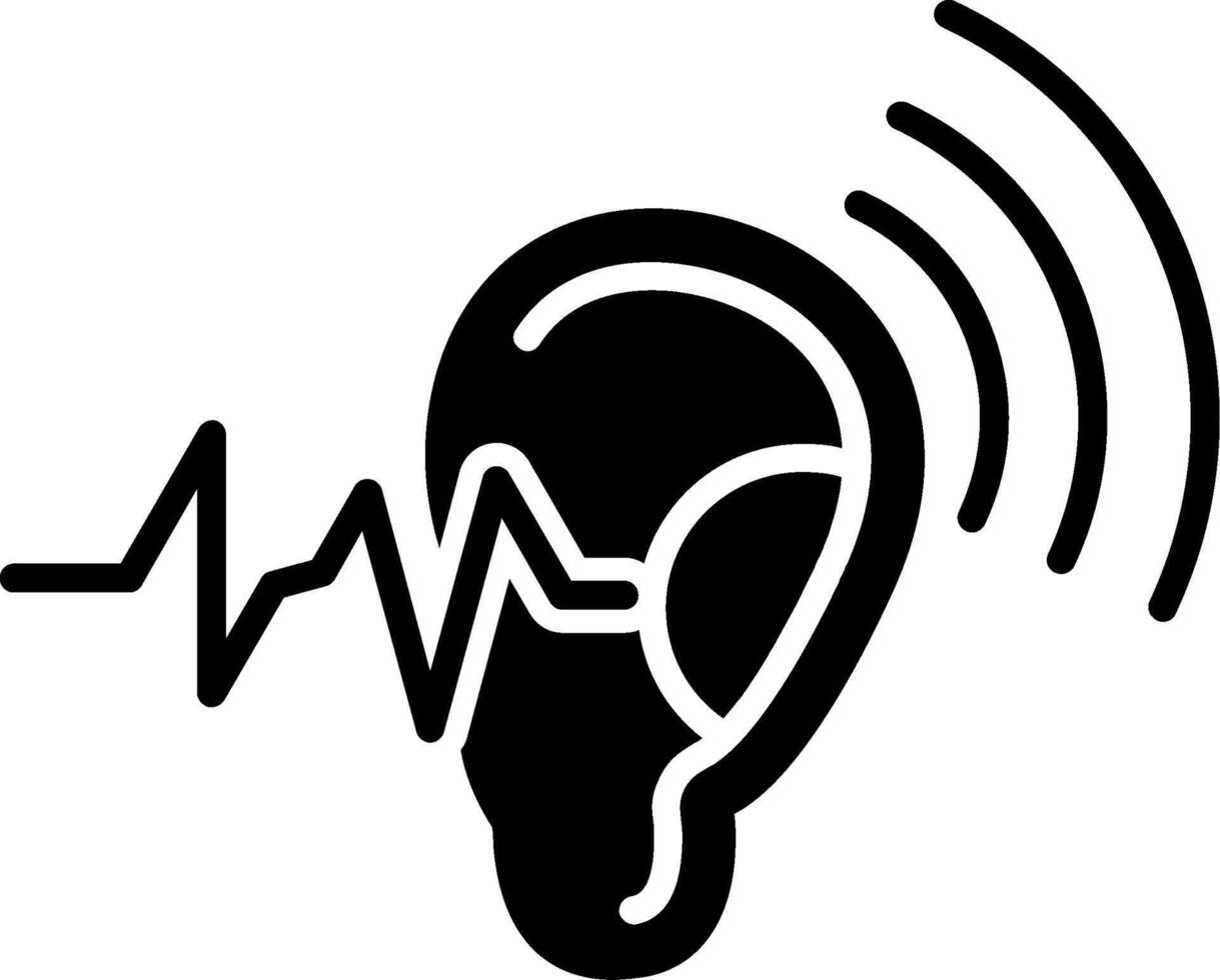Hearing Aid Sound Enhancement Glyph vector