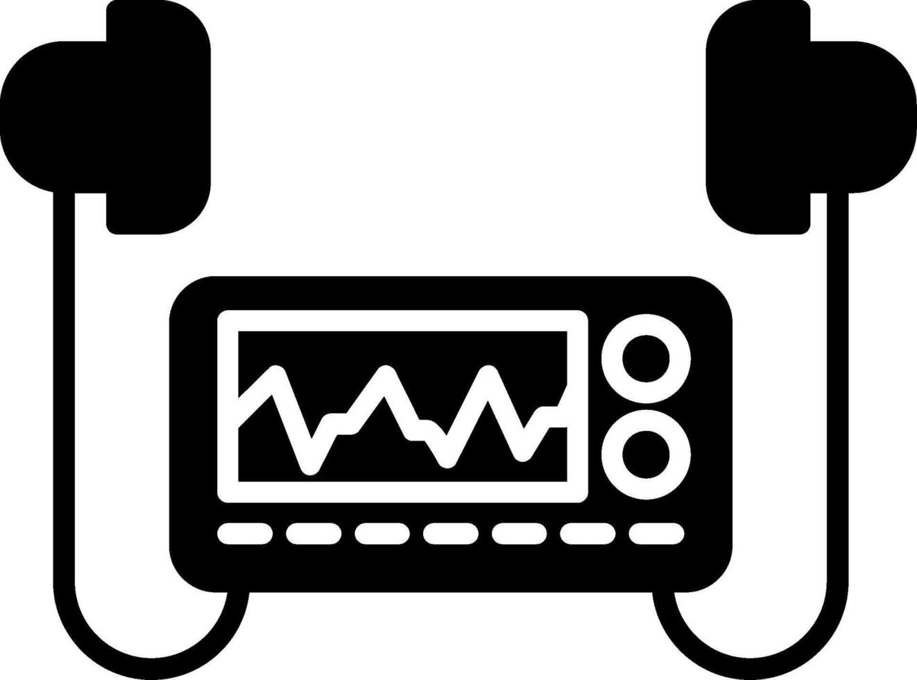 Defibrillator Heart Restart Glyph vector
