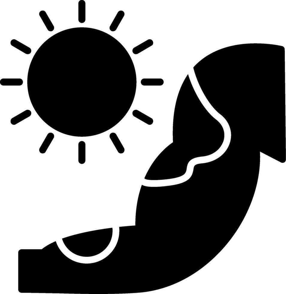 Arm Sun Burn Sunburn on Arm Glyph vector