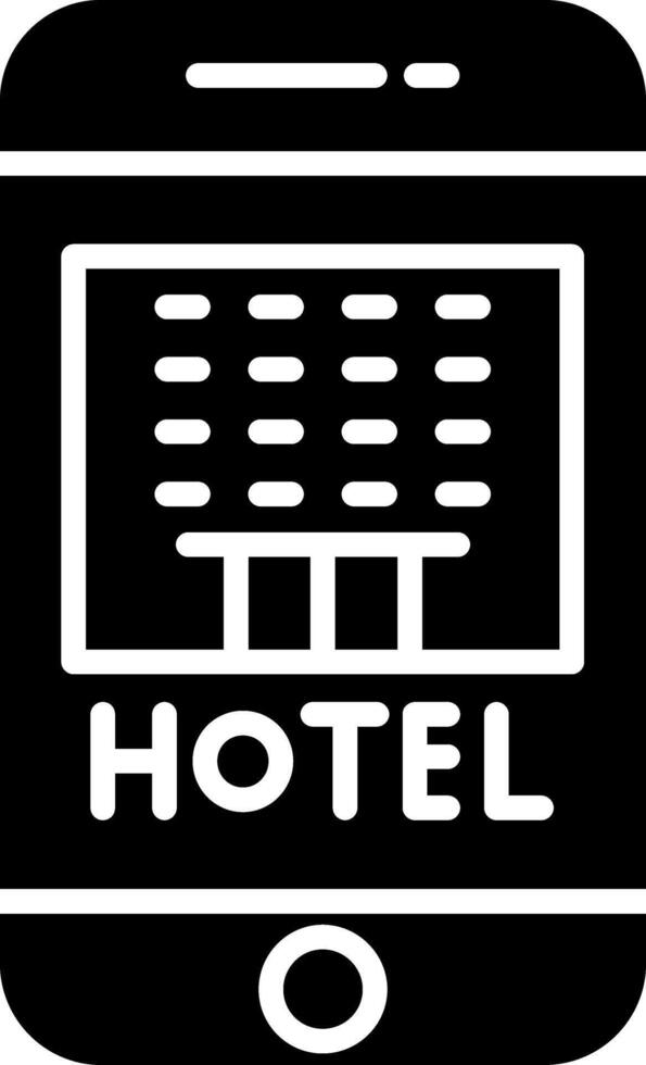 Electronic Hotel Ticket Glyph vector