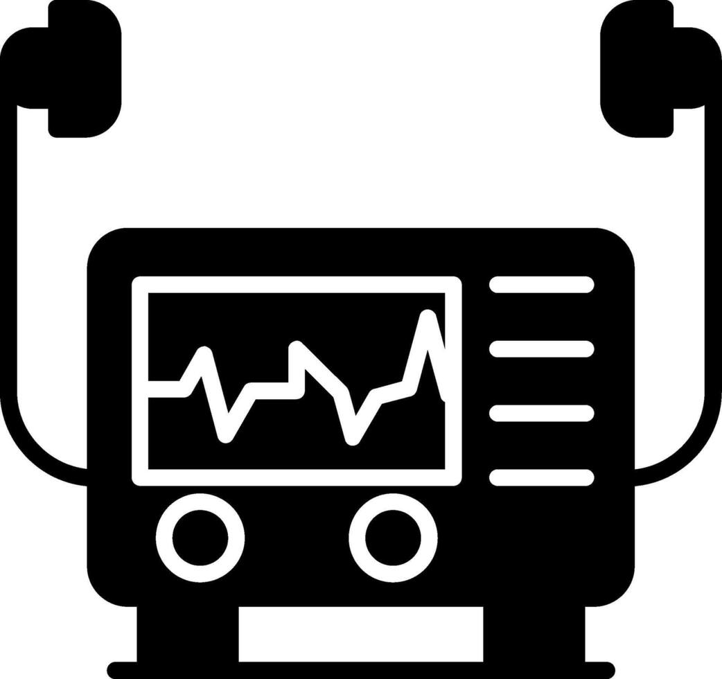 Defibrillator Heart Rhythm Restoration Glyph vector