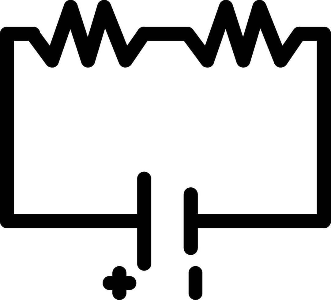 Resistor Divider Circuit Glyph vector