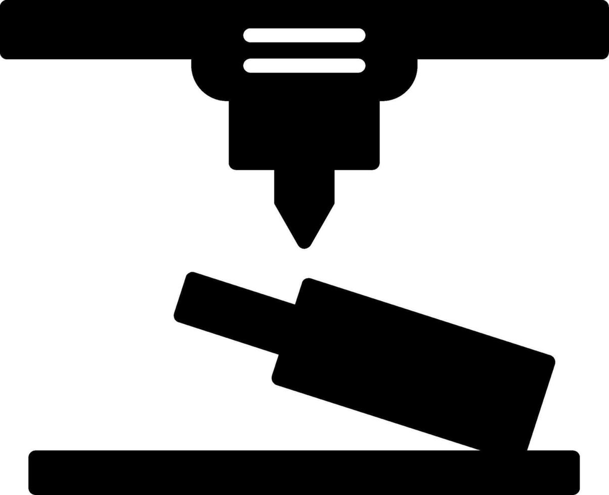 Additive Manufacturing Process Glyph vector