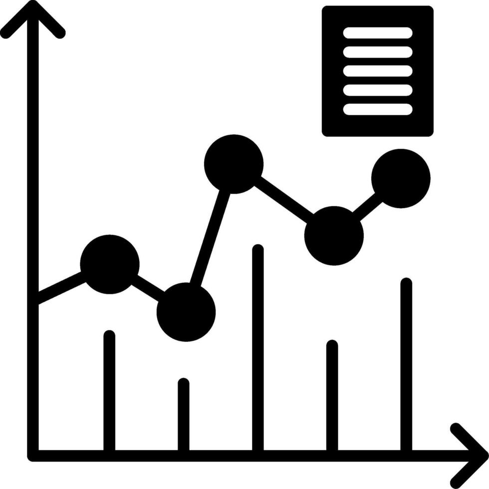 Line Chart Trend Glyph vector