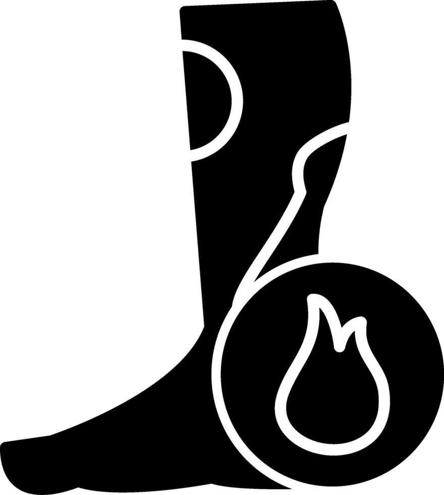 Sun Burn Leg Sunburn on Leg Glyph vector