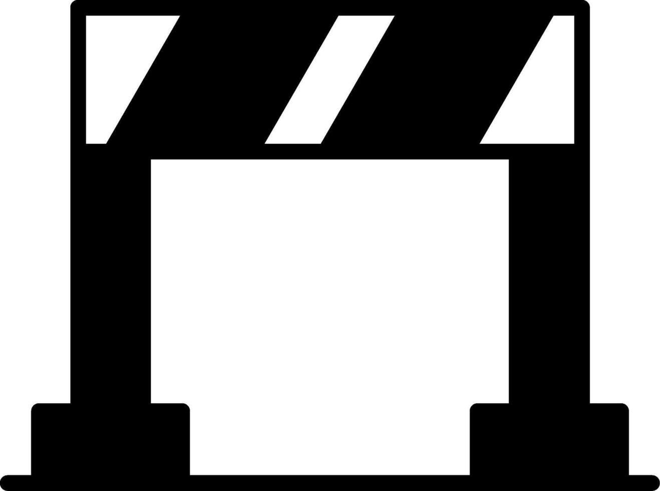 Traffic Barrier Roadblock Glyph vector