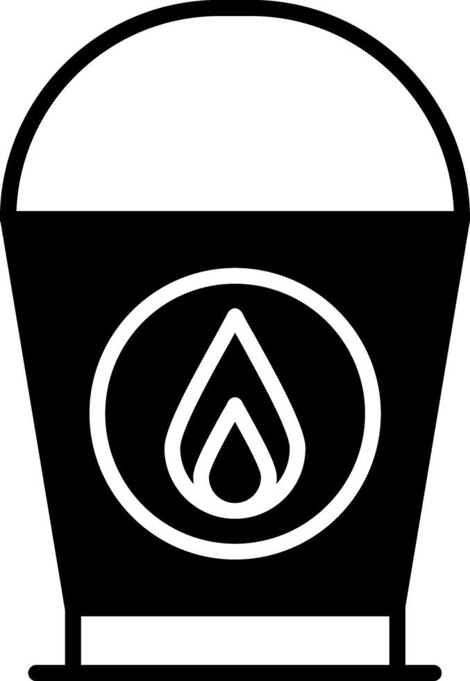Water Bucket Fire Glyph vector
