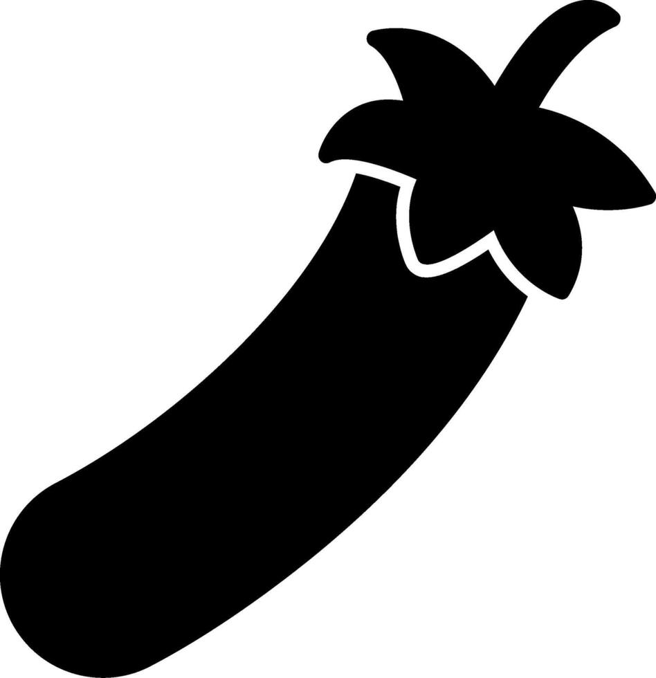Eggplant Purple Vegetable Glyph vector