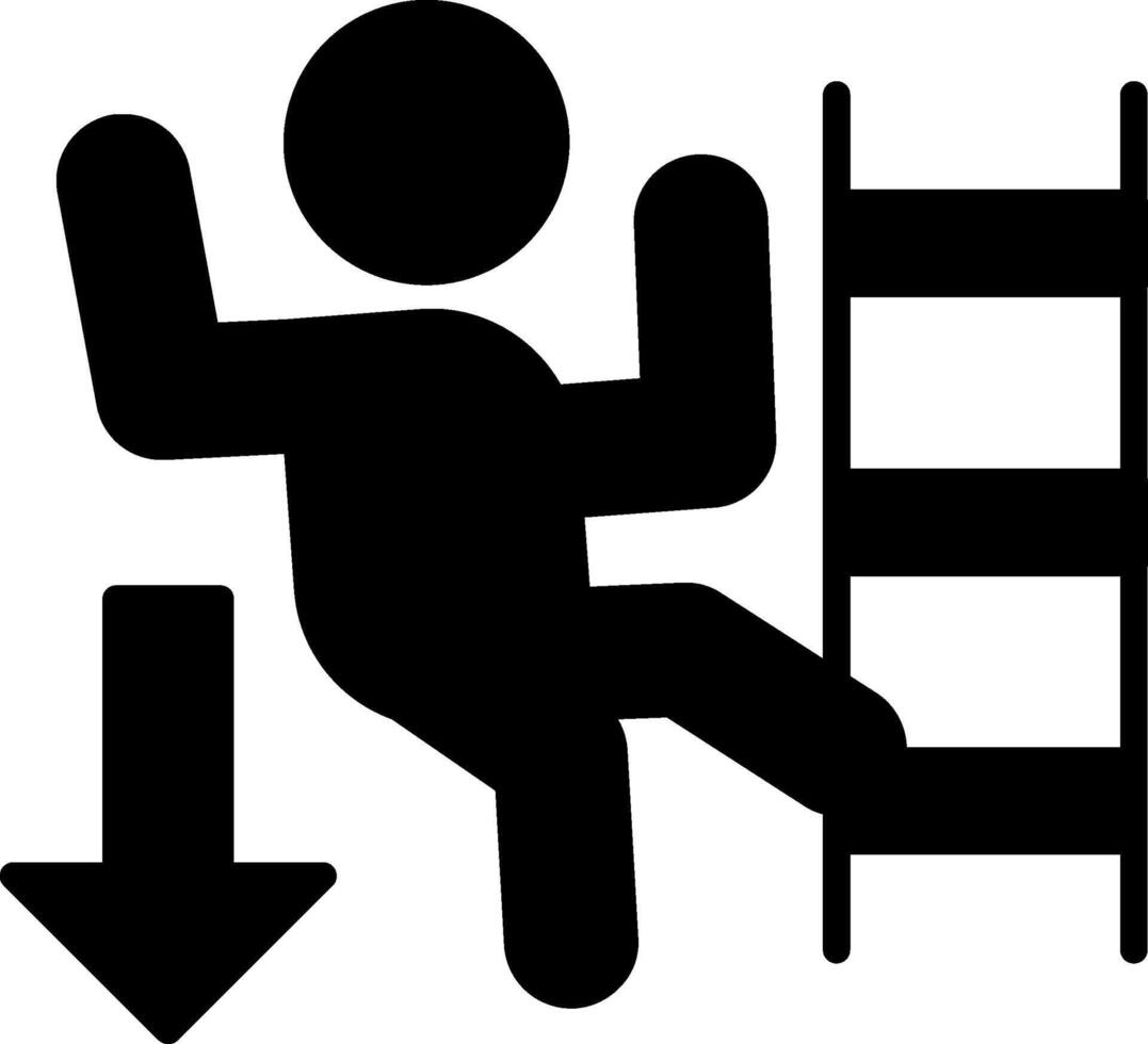 Fall From Stairs Stairs Accident Risk Glyph vector