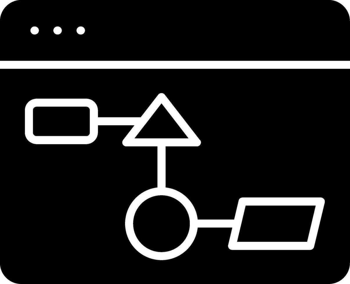 Flow Diagram Design Glyph vector