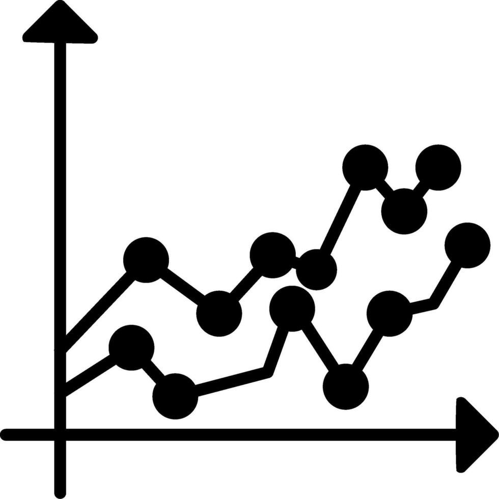 Line Chart Trend Graph Glyph vector