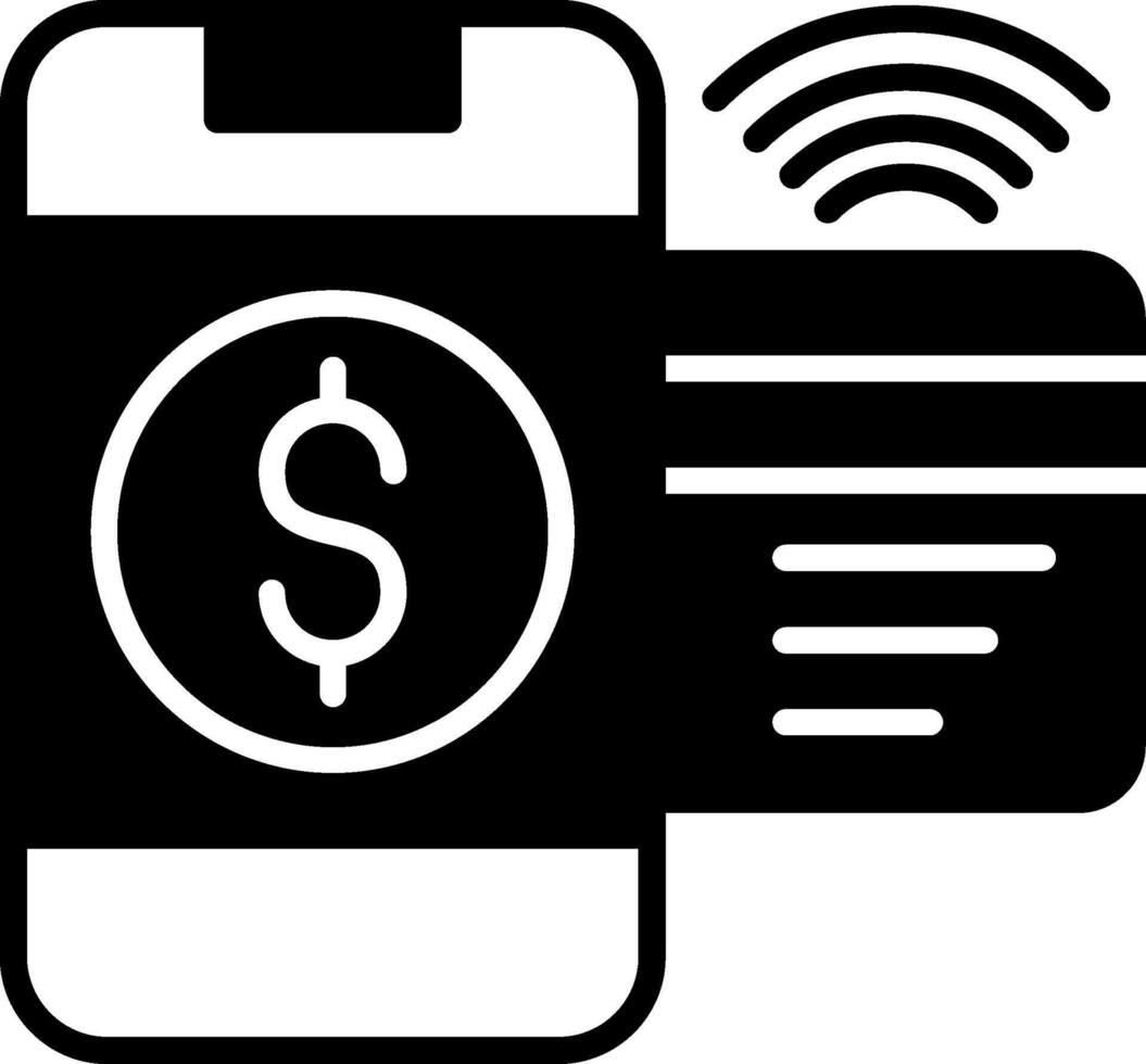 Online Money Transfer Digital Funds Transfer Glyph vector