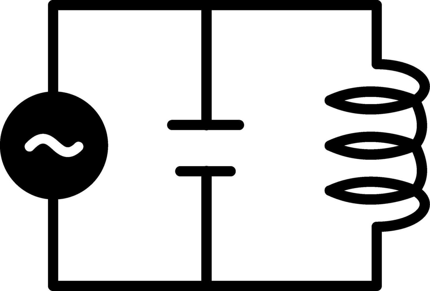 Parallel LC Circuit Glyph vector