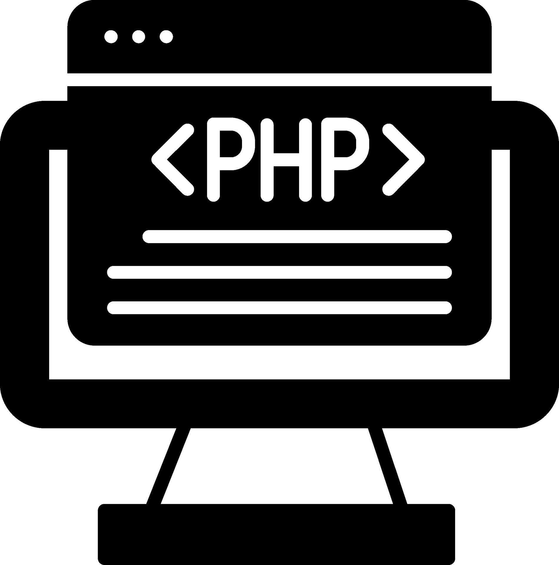 PHP Programming Language Glyph 65357485 Vector Art at Vecteezy